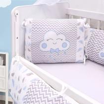 Kit Mini Berço Nuvem Azul 6 Peças Algodão Kit Mini Berço Nuvem Azul 6 Peças Algodão