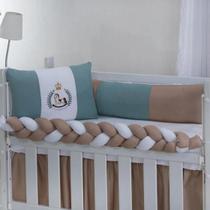 Kit Mini Berço Protetor Trança Sublimado 06 Peças Classic Menina Menino Kit Mini Berço Protetor Trança Sublimado 06 Peças Classic Menina Menino