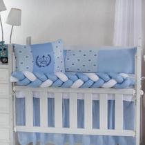Kit Mini Berço Protetor Trança Sublimado 06 Peças Classic Menina Menino