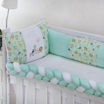 Kit Mini Berço Protetor Trança Sublimado 06 Peças Classic Menina Menino