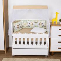 Kit Mini Berço Sublimado 10 Peças Bebê Menina Menino Protetor com Trança Enxoval Completo