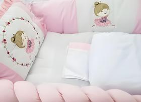Kit Mini Berço Trança Bailarina Menina 8 Peças