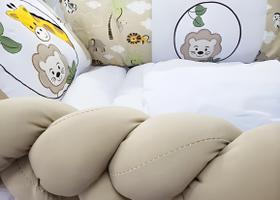Kit Mini Berço Trança Safari c/ 8 Peças