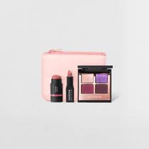 Kit Mini Blush em Bastão Rosa + Mini Batom Nude Semi-Matte + Night Glam + Mini Daily Makeup (4 Produtos)