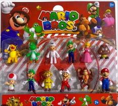 Kit Mini Bonecos Super Mario Bros e Turma Anime
