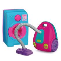 Kit Mini Brinquedo Casinha Maquina De Lavar e Aspirador De Pó Kit Mini Brinquedo Casinha Maquina De Lavar e Aspirador De Pó