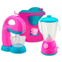 Kit Mini Brinquedo Cozinha Batedeira Cafeteira E Liquidificador Kit Mini Brinquedo Cozinha Batedeira Cafeteira E Liquidificador