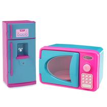 Kit Mini Brinquedo Cozinha Geladeira E Microondas