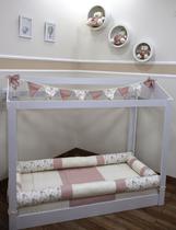 Kit Mini Cama Montessoriano 6 peças Nude Rosê Floral