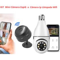 Kit Mini Câmera Espiã Visão Noturna Magnética e Câmera Ip Lâmpada Wifi Full Hd Visão N Yoosee Bivolt