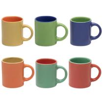 Kit Mini Canecas de Cêramica Para Café 6 Pçs 80ml Mimo Style
