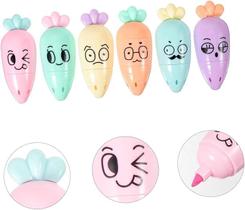 Kit Mini Caneta Marca Texto Modelo Cenoura 6 Cores!!! Kit Mini Caneta Marca Texto Modelo Cenoura 6 Cores!!!