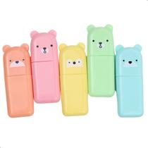 Kit Mini Caneta Marca Texto Ursinhos 5 Unidades Papelaria Kit Mini Caneta Marca Texto Ursinhos 5 Unidades Papelaria