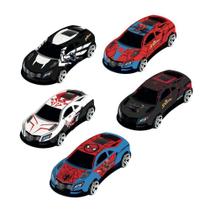 Kit Mini Carrinhos Spider-Man Com 5 Unidades - Candide