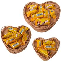 Kit Mini Cestas de Vime Coração Páscoa - 03 Unidades
