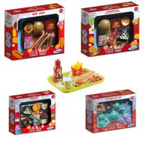 Kit Mini Chef Hambúrguer Hot Dog Sobremesa Conjunto de Cha Lanchonete Sanduíche Xalingo