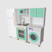 Kit Mini Cozinha Infantil com Geladeira e Máquina de Lavar - Eita Casa Perfeita