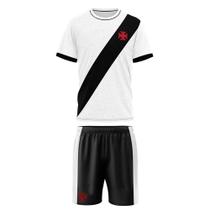 Kit Mini Craque Toy Camiseta e Bermuda Braziline Vasco - Preto/branco