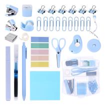 Kit Mini de Material de Escritório YUMOONI Azul com Grampeador