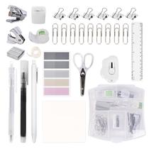 Kit Mini de Material de Escritório YUMOONI com Grampeador Transparente Kit Mini de Material de Escritório YUMOONI com Grampeador Transparente