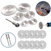 Kit Mini Disco Serra Diamantado Micro Retifica Furadeira Parafusadeira Profissional Universal Para Madeira Piso Porcelanato Vidro Ferro Premium,