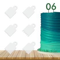 Kit Mini Espátulas Decorativa Acrílico Para Bolo 06 Unidades