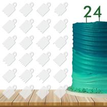 Kit Mini Espátulas Decorativa Acrílico Para Bolo 24 Unidades