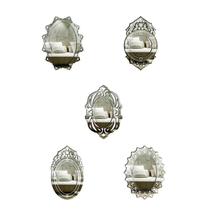 Kit Mini Espelhos Decorativos venezianos Ddek Fireze 5 peças
