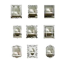 Kit Mini Espelhos Decorativos venezianos Pegui Foggia 9 pçs