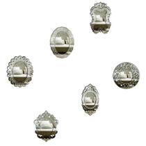 Kit Mini Espelhos Decorativos Venezianos Taranto 6 Peças Kit Mini Espelhos Decorativos Venezianos Taranto 6 Peças