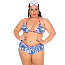 Kit mini fantasia marinheira plus size pimenta sexy