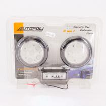 Kit Mini Farol de Milha Redondo 6 Leds SMD Bivolt Cristal - Autopoli Kit Mini Farol de Milha Redondo 6 Leds SMD Bivolt Cristal - Autopoli