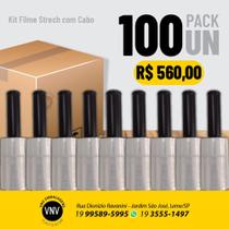 Kit Mini filme Stretch 100x25 com cabo (100 unidades) Kit Mini filme Stretch 100x25 com cabo (100 unidades)