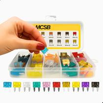Kit Mini Fusível Carro Automotivo Kit 120 Pçs Estojo Presilha MCSB Ford Volkswagen Chevrolet Peugeot Toyota Nissan