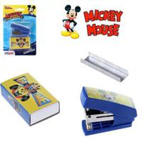 Kit Mini Grampeador + Caixa com 500 Grampos - Mickey Mouse Disney