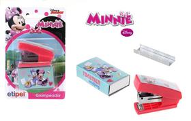 Kit Mini Grampeador + Caixa com 500 Grampos - Minnie Mouse Disney