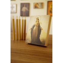 Kit mini ícone Virgem Maria + 5 Velas de oração - Via Crucis Kit mini ícone Virgem Maria + 5 Velas de oração - Via Crucis