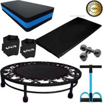 Kit Mini Jump+Colchonete+Halter2Kg+Extensor+Step+Caneleira4K
