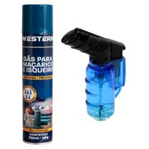 Kit Mini Maçarico Portátil a Gás Recarregável BJ8633 BJPOP e Refil Gás Western 300ml Kit Mini Maçarico Portátil a Gás Recarregável BJ8633 BJPOP e Refil Gás Western 300ml
