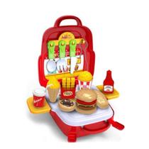 Kit Mini Maleta Infantil Fast Food 29 peças