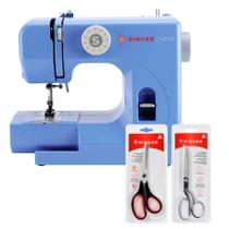 Kit Mini Máquina de Costura M1005 + Tesoura 7" Tecido e Tesoura Multiuso Preta Bivolt