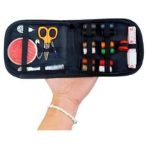 Kit mini máquina de costura portátil com kit de linhas com 27 itens