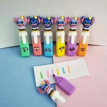 Kit Mini Marca Texto Com 6 Cores Stitch