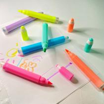 Kit mini marca texto em forma de lápis material escola