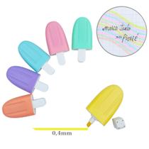 Kit Mini Marca Texto MJ Picole Tons Pasteis C/6 Cores 815-6