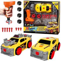 Kit Mini Mecânico Custom Car com Carrinho de Montar com Chave Elétrica Didático