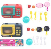 Kit mini microondas divertido infantil brinquedo com acessórios brincando de cozinha
