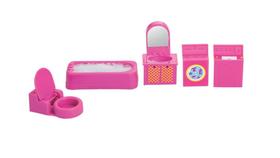 Kit Mini Mobília Banheiro 6 Peças Brinquedo Infantil ( 47410 )