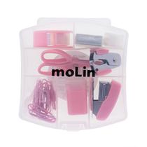Kit Mini Office Rosa - Molin - Rosa 9 Itens