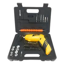 Kit Mini Parafusadeira Elétrica Portátil Bateria 3,6v 400ma 220rpm Torque 3nm + Maleta De Acessórios